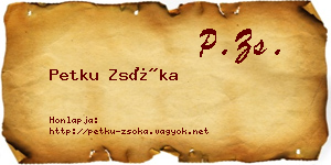 Petku Zsóka névjegykártya